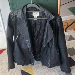 Leather motorcycle jacket